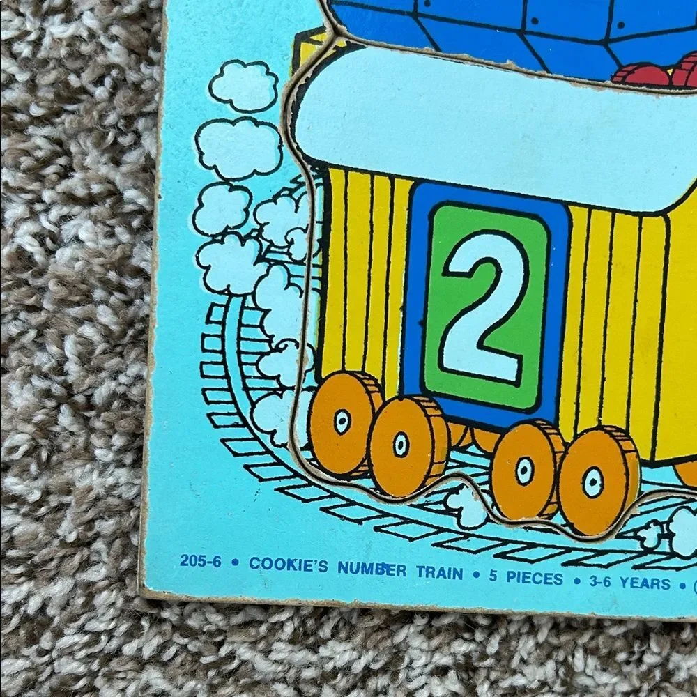 Playskool Vintage 70s 80 Puzzle Set of 3 - Colorful Farm, Train & Safari Puzzles